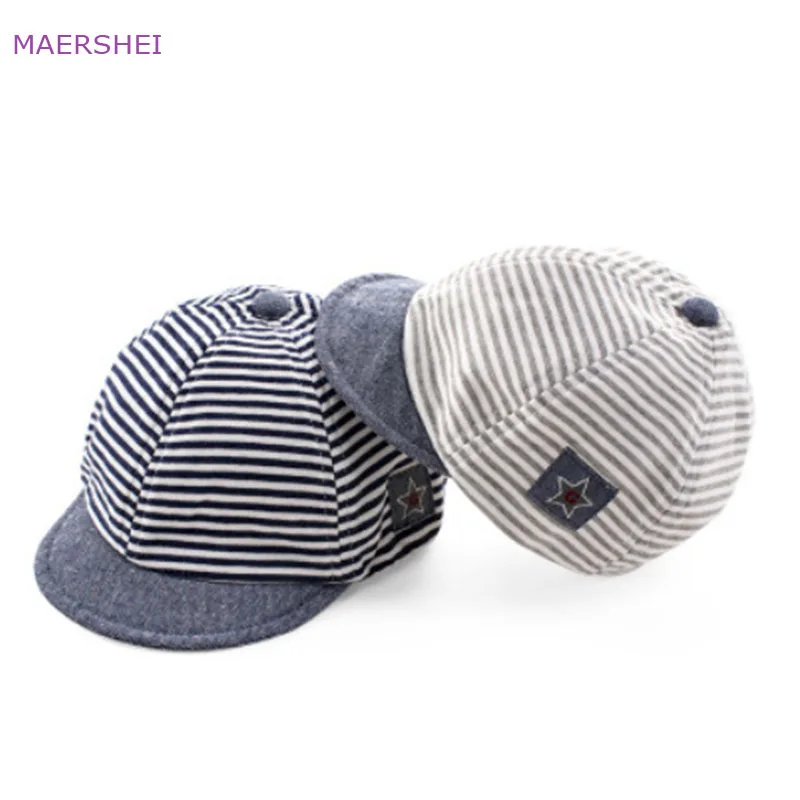 

MAERSHEI 2018 Summer Star Cotton Striped Cap Kids Caps Girls Hat