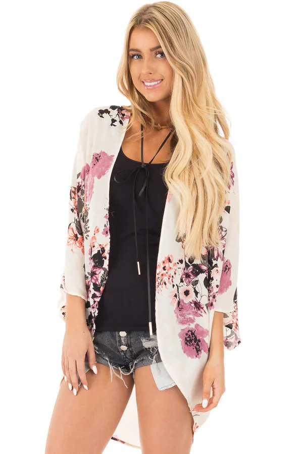 Summer New Style Women shirt  Sand Printed shan Kimono Shawl Sun Protection Clothing Cover-up top