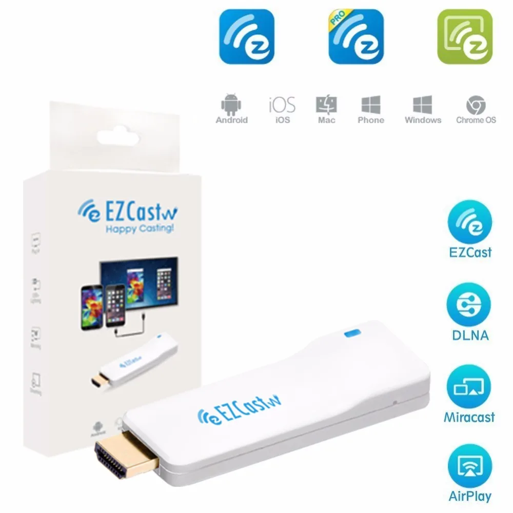 

Original EZCast Wire OTA TV Dongle 1080P Display TV Stick Streaming Mirroring HDMI Airplay Converter Support Iphone Android