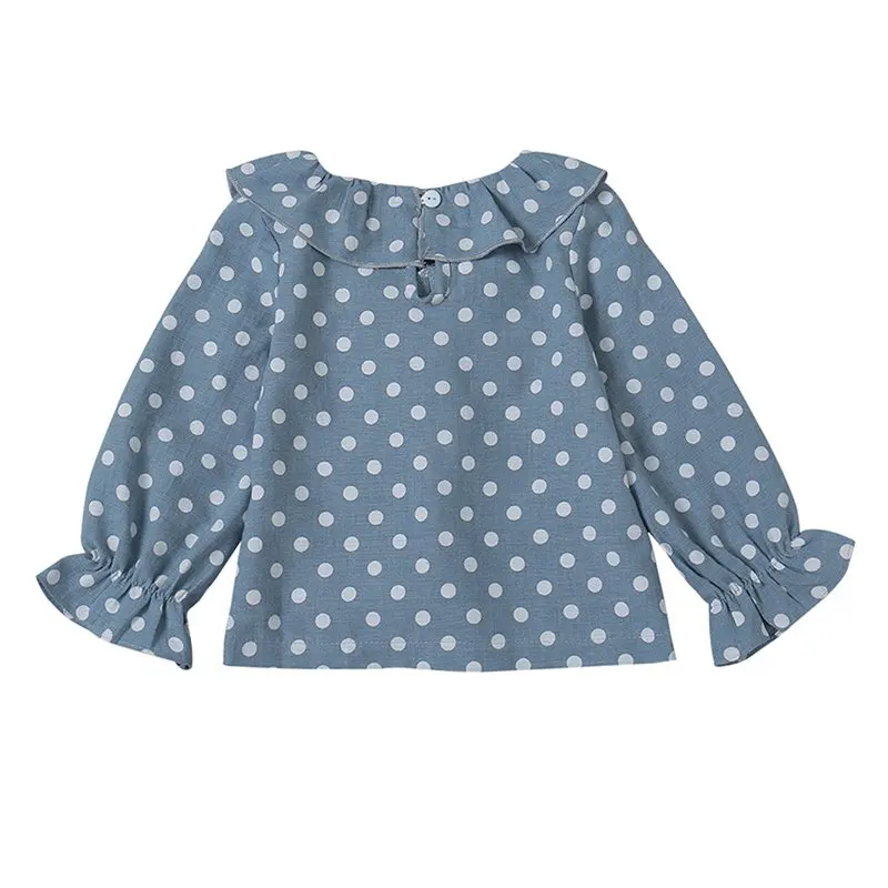 

Baby Girl T-shirt Baby Girls Spring Cotton Polka Dot Pattern T-shirt Tops Blouse Long Sleeve Children Casual Shirts