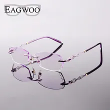 Очки из ацетата из металлического сплава женские очки без оправы по рецепту для чтения близорукости фотохромные очки с цветными линзами 073