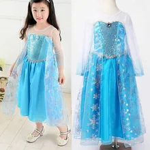 Blue Girls Dress Kid Girls Cartoon Costumes Halloween Princess Dress Halloween Cosplay Formal Fancy Dress 2