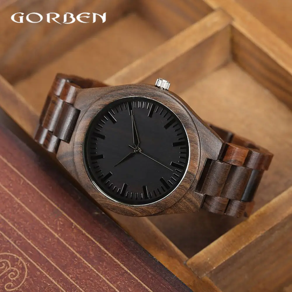 

Free Shipped Europe and the United States the most popular all-wood sandalwood men's watches Japan imported quartz movement W026