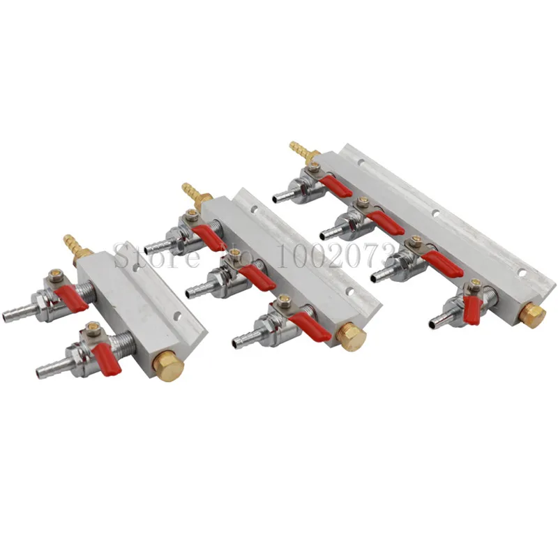 

2/3/4 Way CO2 Air Gas Distribution Manifold Splitter Check Valves 1/4" Barb 7mm fittings Draft Beer Brew Kegerator Dispenser