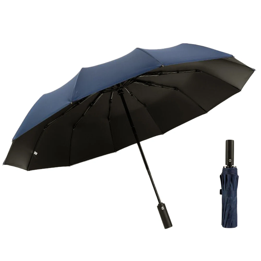 

Strong Wind Resistant Folding Automatic Umbrella Men Women Rain 12Ribs Large Umbrellas Business Portable Long Handle Parasol