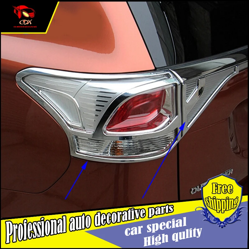 2*ABS Chrome Rear Tail Light Lamp Cover Decorative Trim For Ford Edge 2011-2013