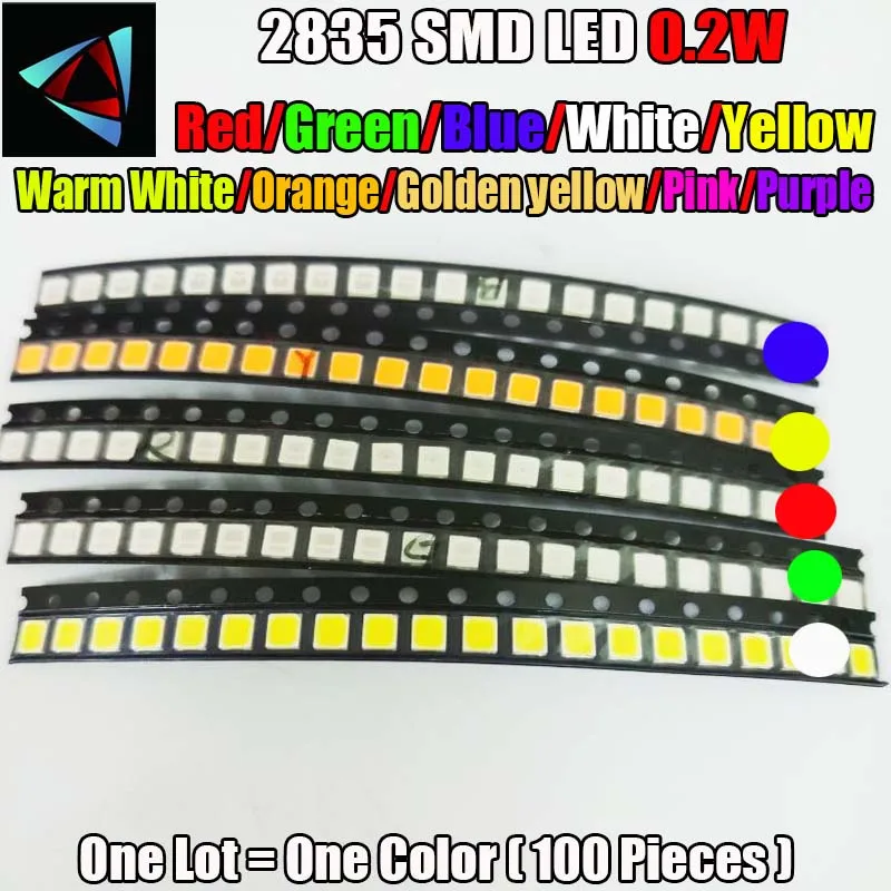 Ультраяркий светодиодный SMD 100 2835 Вт 10 значений красный/зеленый/ледяной