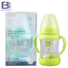 Fierbaby 3 Couleurs 180 ml Large Bouche de Baisse le Verre Biberon Bébé/Nouveau-Né bébé Automatique groupe d’aspiration D’alimentation bouteille
