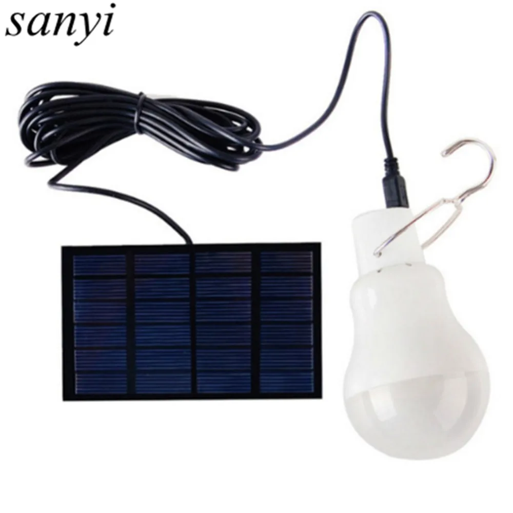 Portable Outdoor Camping Light Solar Lamp Portable Bulb Energy Lamp Light Led Lighting Solar Panel Camp Tent Fishing Light