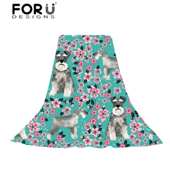 

FORUDESIGNS Women Long Scarves Beach Stoles Hijab Scarf Lady Schnauzer Florals Print Bohemian Towel for Females Kawaii Pashmina