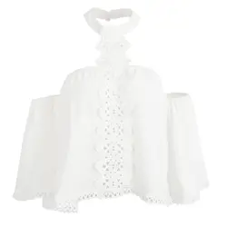 Женская летняя модная сексуальная рубашка с открытыми плечами Повседневная Блузка Холтер Расширенная книзу блуза с открытой спиной