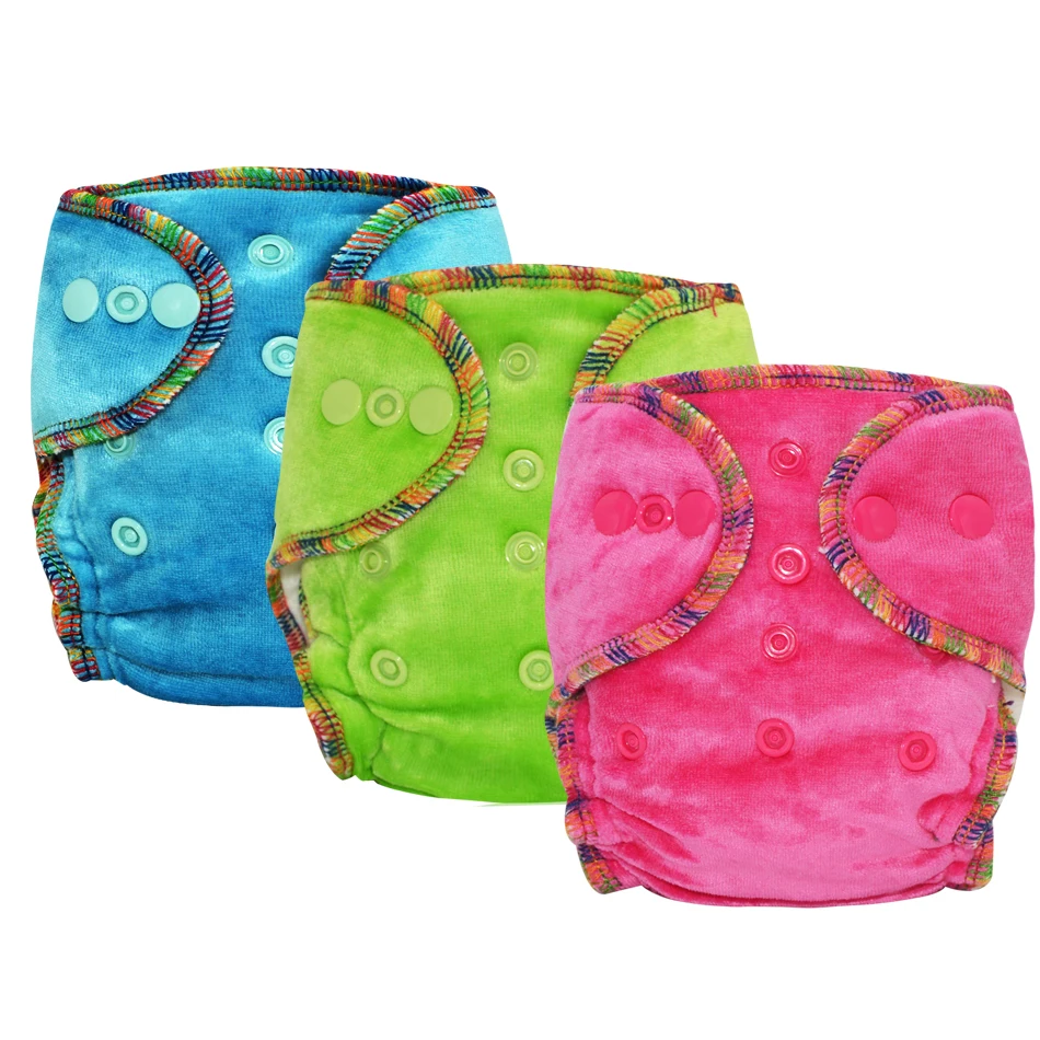

Miababy Newborn Bamboo Velour Fitted Cloth Diaper,fit baby from 3-5kgs or 0-3 months un-waterproof