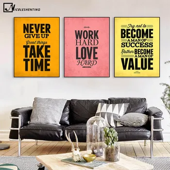 

Motivational Quote Minimalist Art Canvas Poster Painting Inspirational Wall Picture Print Modern Home Bedroom Decoration