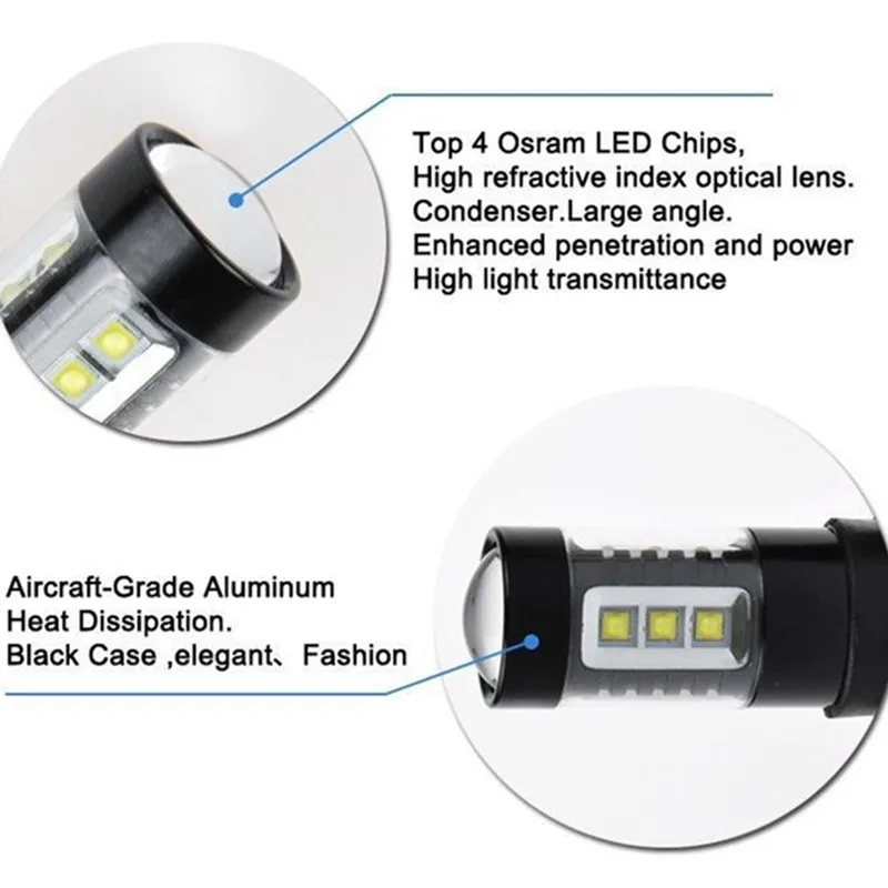 2 шт. автомобиля Высокое Мощность белый CREE чип светодиодный 9005 HB3 9145 9140 H10 дальнего света противотуманные лампочки дневные ходовые огни для авто грузовой автомобиль внедорожник