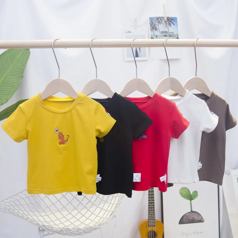 

2019 New Kids Clothes Baby Pokemon Clothes Short Sleeve tshirt Boys Summer tshirts 100% Cotton Baby Girls Clothing