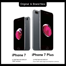 Разблокированный Apple iPhone 7/7 Plus, 4G LTE, фронтальная камера 12 Мп, 4,7/5,5 дюйма, дисплей retina, IOS, смартфон, водонепроницаемый IO