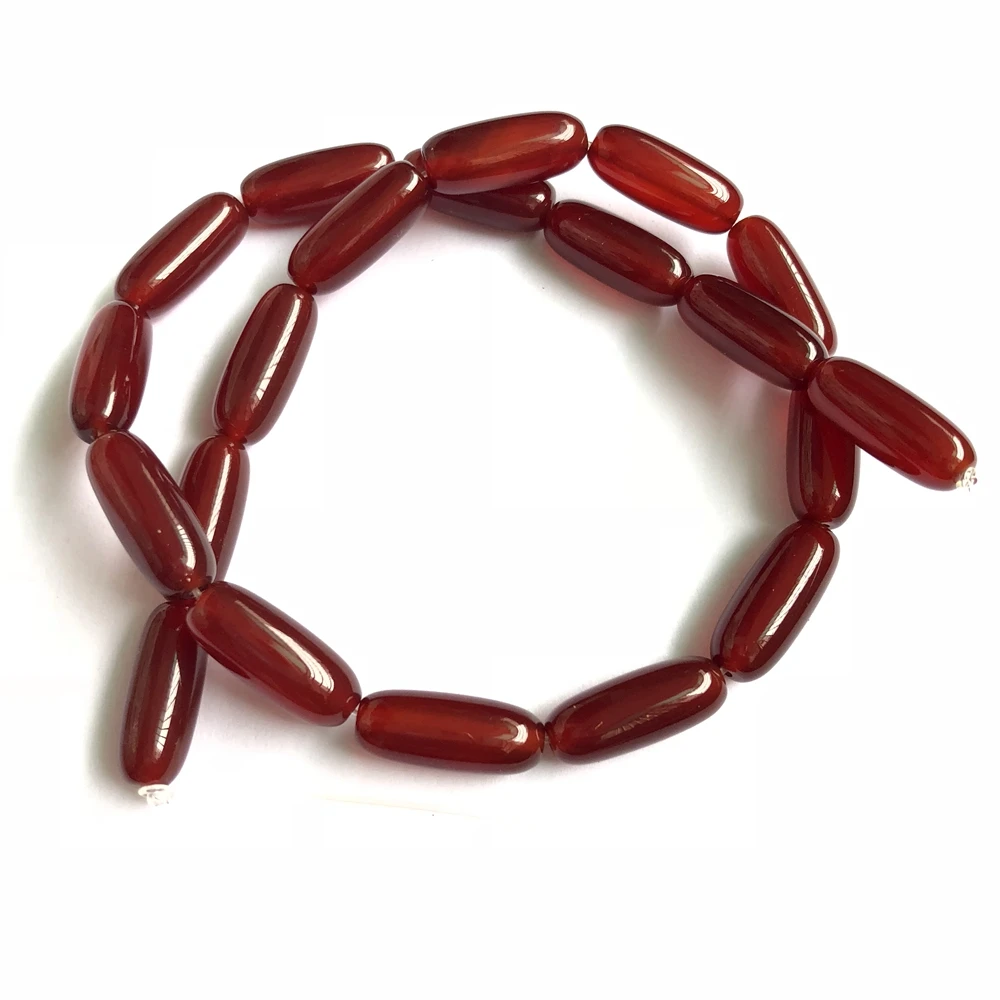 

1string Natural Red Carnelian Beads Red Agate 8x20mm Barrel Tube Gem Loose Beads For Jewelry Making,15.5"