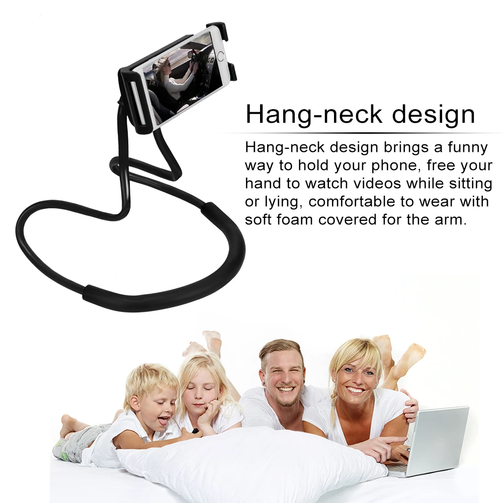 Powstro-Mobile-Stand-Bracket-Lazy-Flexible-Phone-Holder-Bendable-Hang-Neck-360-Degree-Rotation-For-iPhone