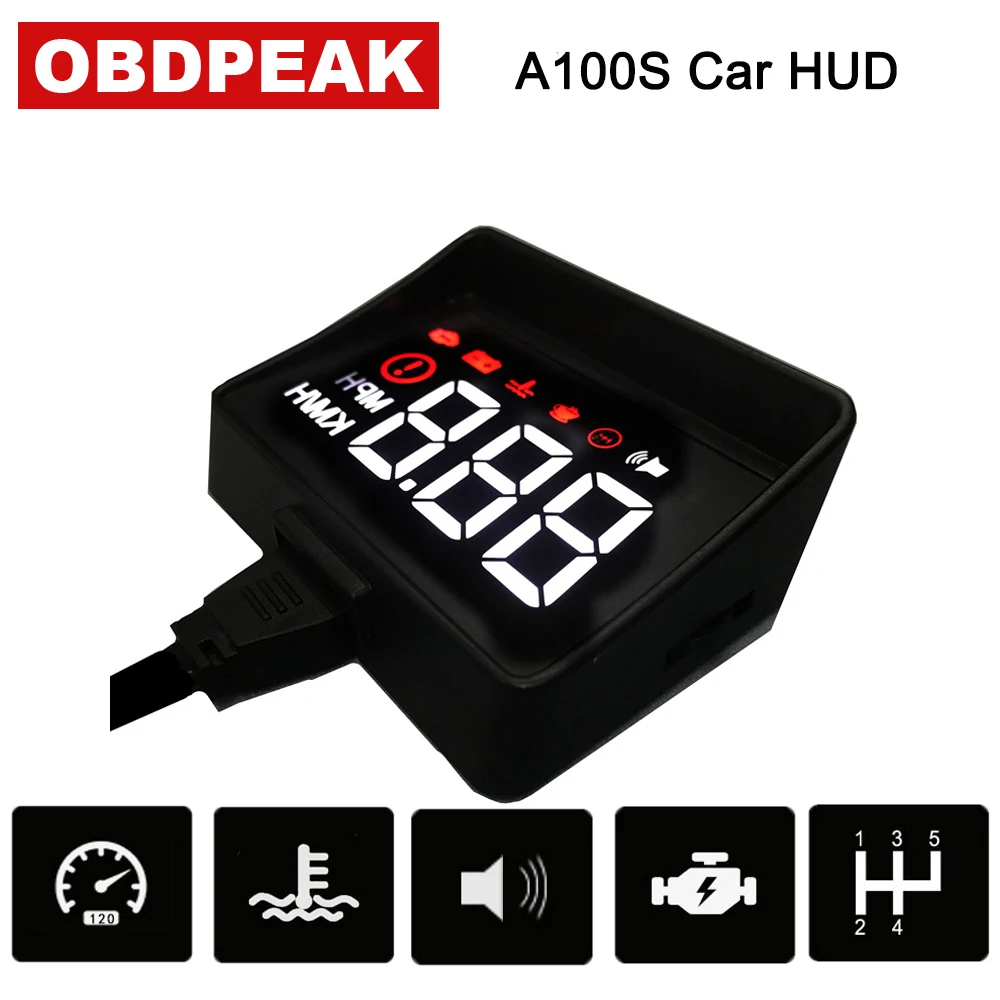 Автомобильный монитор HUD A100S OBD2 автомобильный компьютер Hud A100 Улучшенный Дисплей