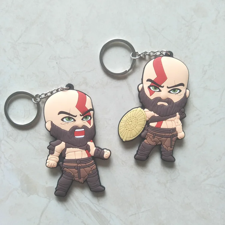 

Game God of War keychain Kratos PVC key chain cute fun cartoon men women Pendant jewelry fashion novelty personalized llaveros