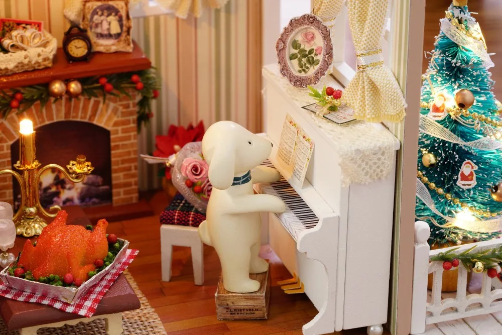 Мебель ручной работы кукольный дом Diy Миниатюрный Кукольный дом 3d деревянные миниатюры кукольный домик игрушка для рождества и дня рождения детские подарки