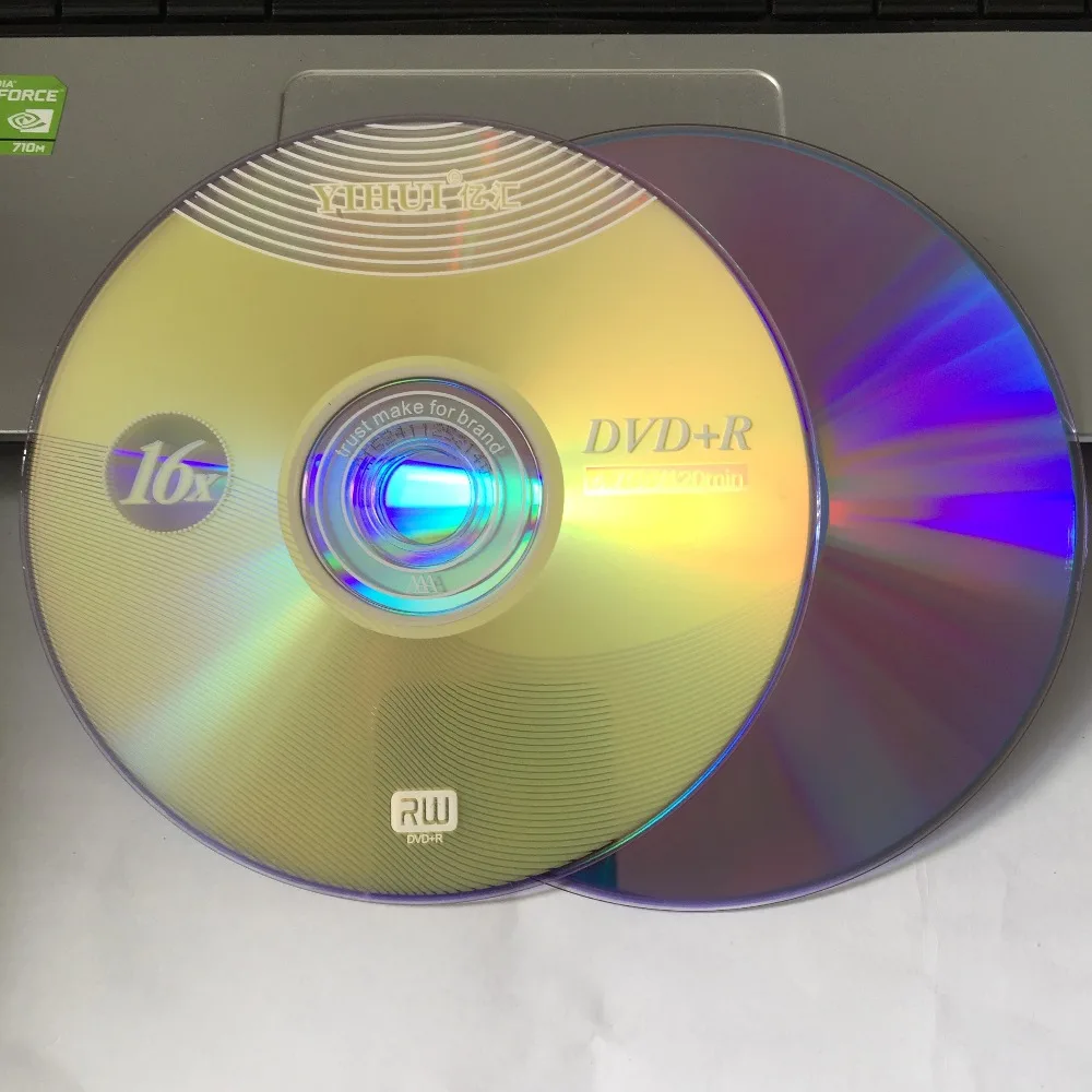 50 дисков класса A+ 4,7 GB пустой Yihui желтый волновой Печатный DVD+ R диск