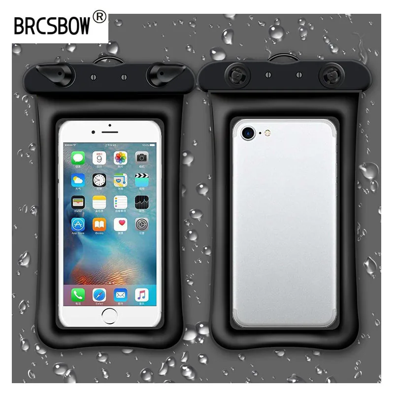 

BRCSBOW Cover Waterproof Phone Case For iPhone X 8 7 6 6S SE Coque Pouch Bag Case For Samsung Galaxy S8 Swim Waterproof Case