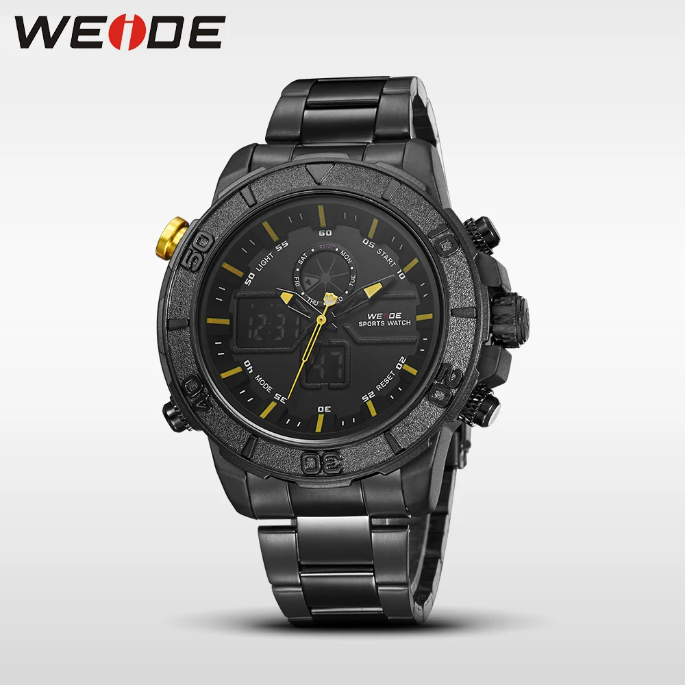 

WEIDE men watches top brand luxury clock men watch stainless steel digital relogio militar water resistant sport watch horloges