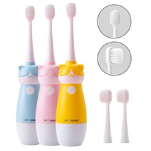 Мультяшная акустическая волнистая электрическая зубная щетка для детей, мягкий уход за зубами, оральный отбеливательный зуб, двусторонняя Чистка