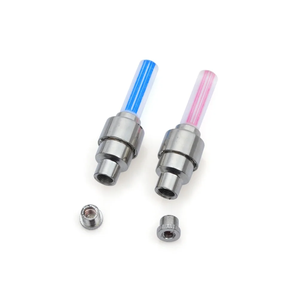 2 X Bicycle Car Wheel Tire Valve Cap Spoke Lamp Neon LED Flash Light
