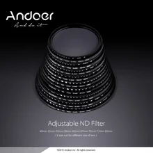 Andoer 49/52/55/58/62/67/72/77/82/мм фейдер фильтр нейтральной плотности Регулируемый ND2-ND400 для Nikon Canon DSLR камеры