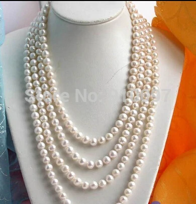 

LHX54013>>>>LONG 100" 10MM ROUND WHITE FW CULTURED PEARL NECKLACE