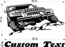 Jeeps Rock Car Racing Vinyl Wall Decal Art Sticker Man Cave Decor Boys Room Decorative Stickers