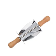 Нержавеющая сталь раскатки теста резак хлеб Ножи Кухня инструменты деревянная ручка выпечка печенье торт инструменты CT1114