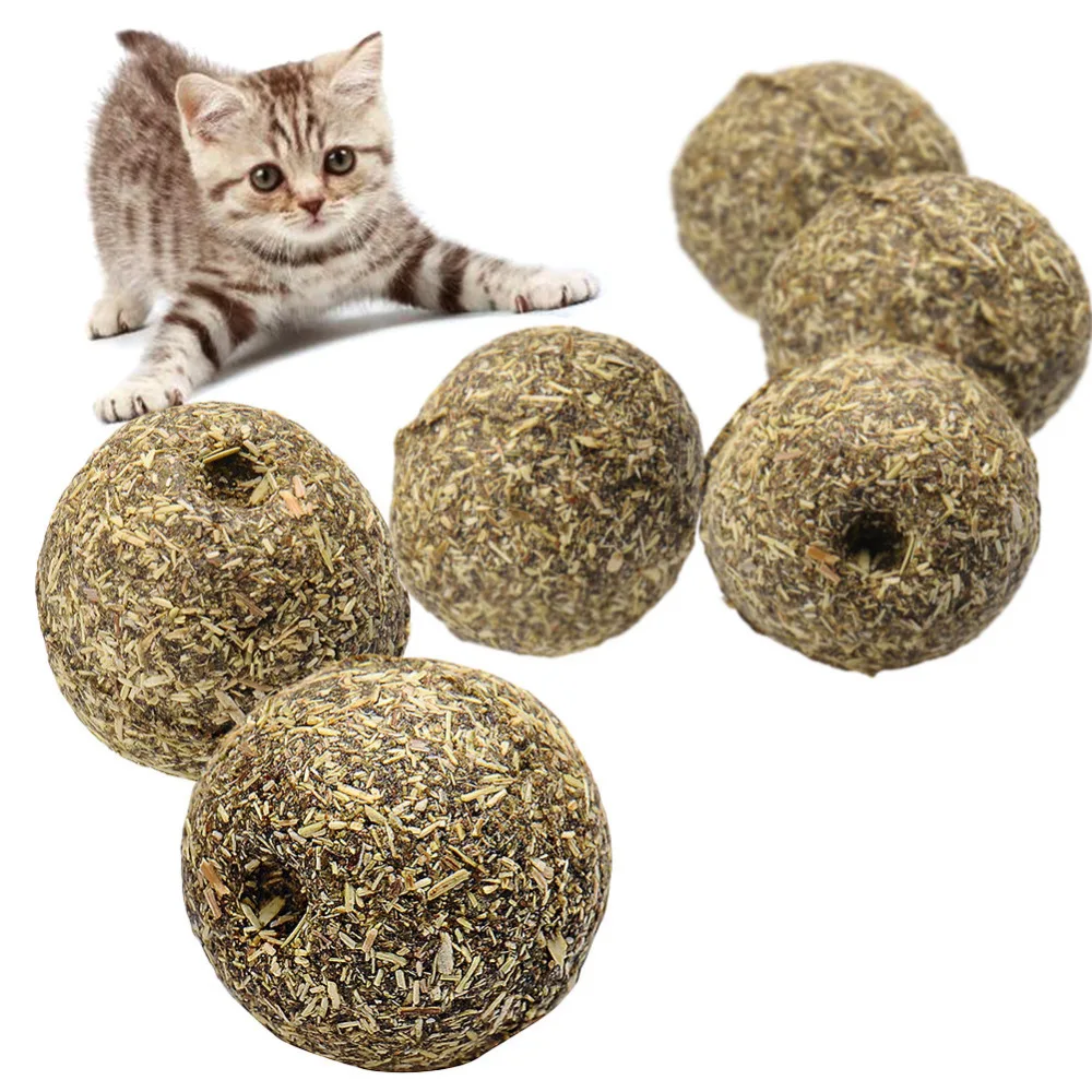 Pet Cat Natural Catnip Treat Ball Favor Home Chasing Toys Healthy Safe