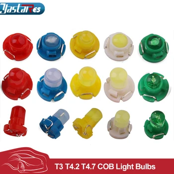 

10x T3 LED Car Light Bulb Cluster Gauges Dashboard White / Yellow/ Blue / Red / Green instruments Panel Climate Base Lamp Light