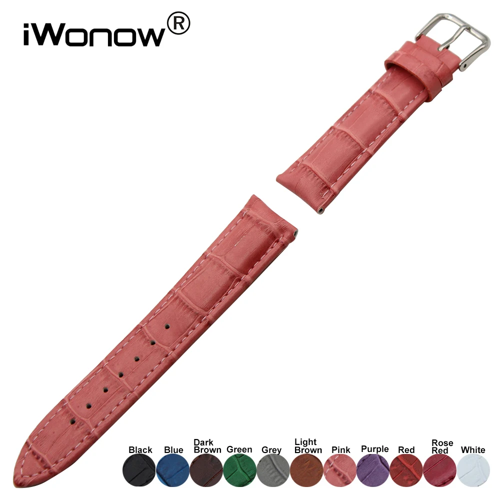 Genuine Leather Watchband 8mm 10mm 12mm 14mm Universal Watch Band Small Size Women Strap Steel