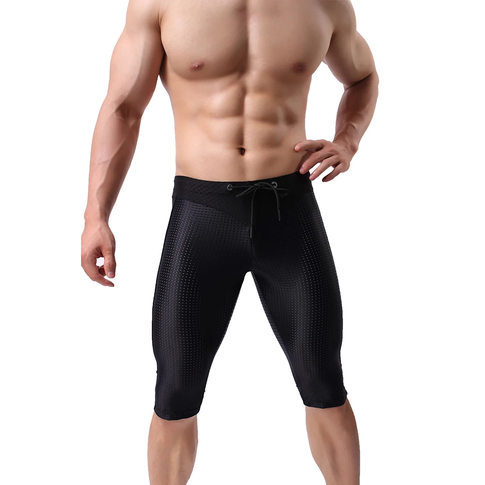 Горячие продажи мужские брюки высокого качества нейлон дышащие спортивные и фитнес пять брюки - Цвет: Black