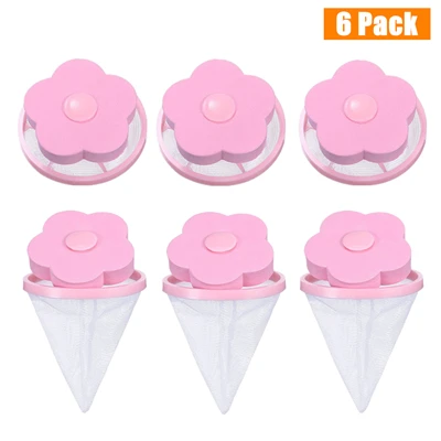 6PCS Pink Pet мех Catcher одежда очищающий шар многоразового использования для удаления меха Бытовая стирка удаление волос плавающий очиститель для стиральной машины - Цвет: 6PCS Pink