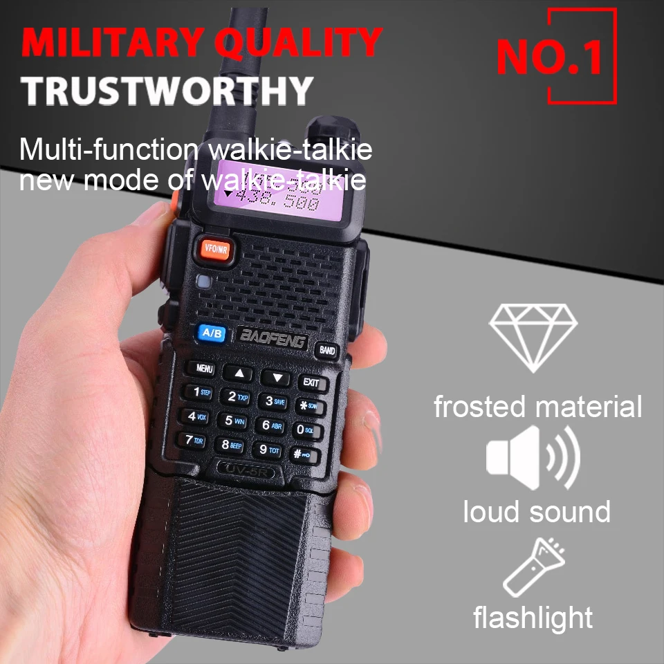 Baofeng UV-5R 5 Вт 3800 мАч 7,4 В рация На Батарейках UV 5R портативный UHF VHF 136-174 МГц 400-520 МГц двухстороннее радио Ham PTT CB радио