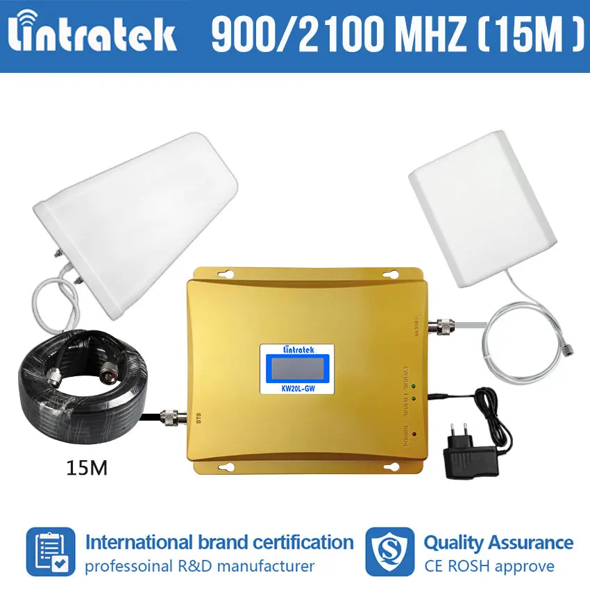 

Lintratek GSM 900 2100 Cellular Booster Double Band 2G 3G Repeater WCDMA 2100mhz Mobile Phone Signal from Russia Amplifier dk