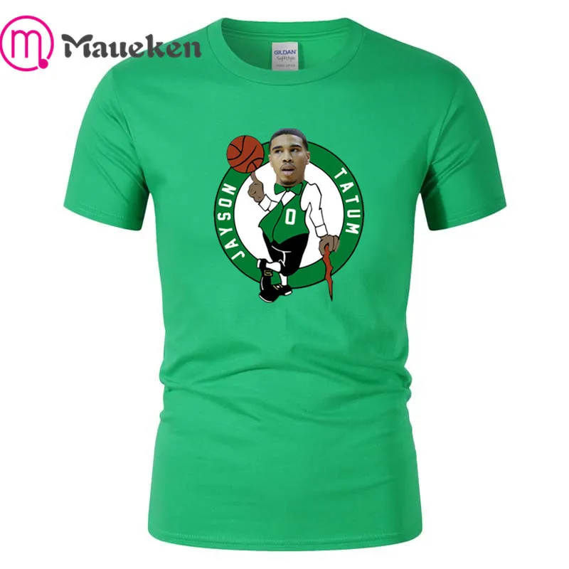 Футболка с забавным логотипом Jayson Tatum зеленая хлопковая футболка короткими