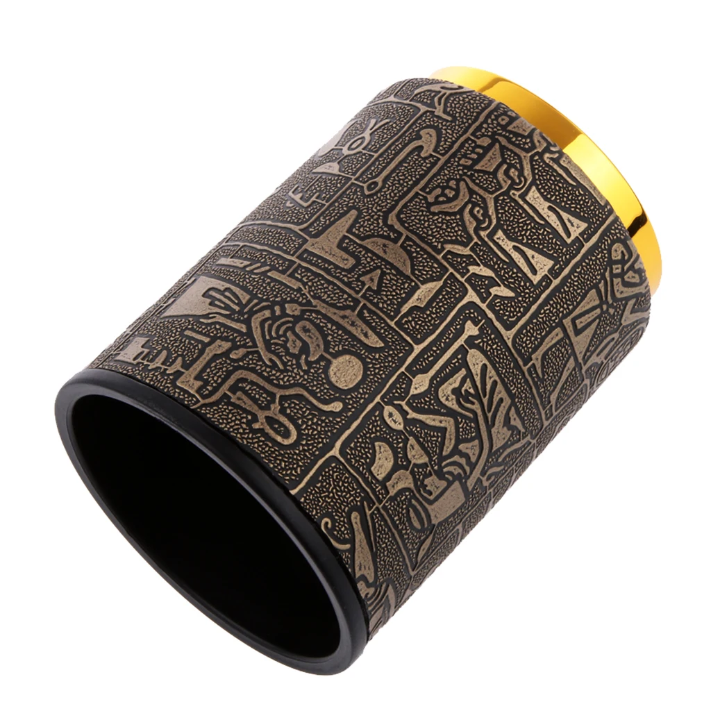 Perfeclan Board Games Dice Shaker Pattern Egypt Shape Plating Gold Color Dice Game Accessories Casino Game Dice Cup