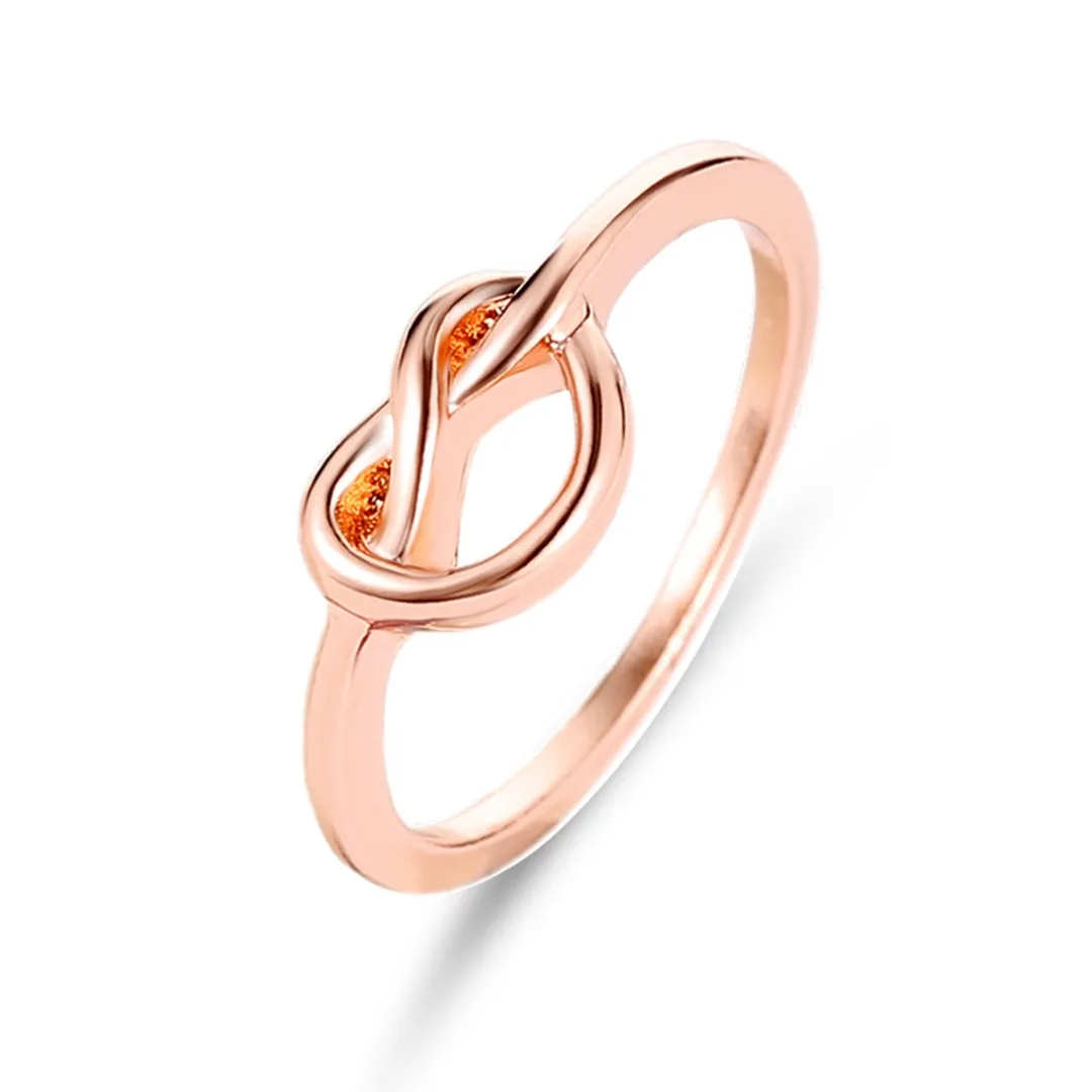 Simple Heart Knot Ring Gold Silver Rose Gold Love Engagement Rings For Women Promise Knuckle Ring Jewelry Birthday Gift