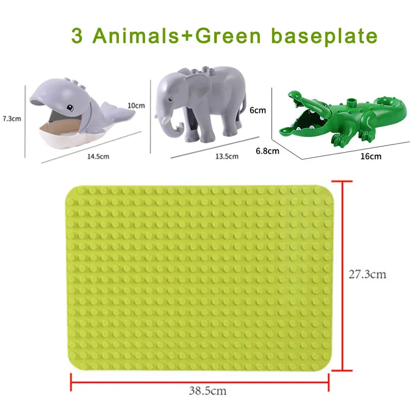Duplos Animal Model Figures big Building Block Sets kids educational toys for children Gift                               