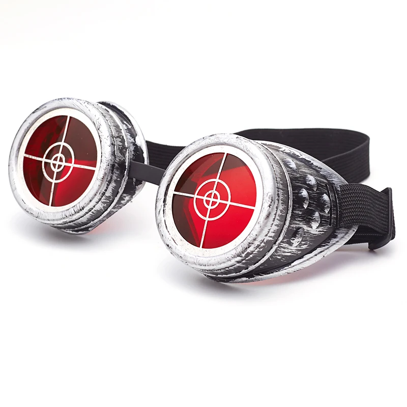 

Fashion Desgin Rave Red Clear Lenses Steampunk Goggles Festival Party Glasses Cosplay Punk Vintage Glass Eyewear