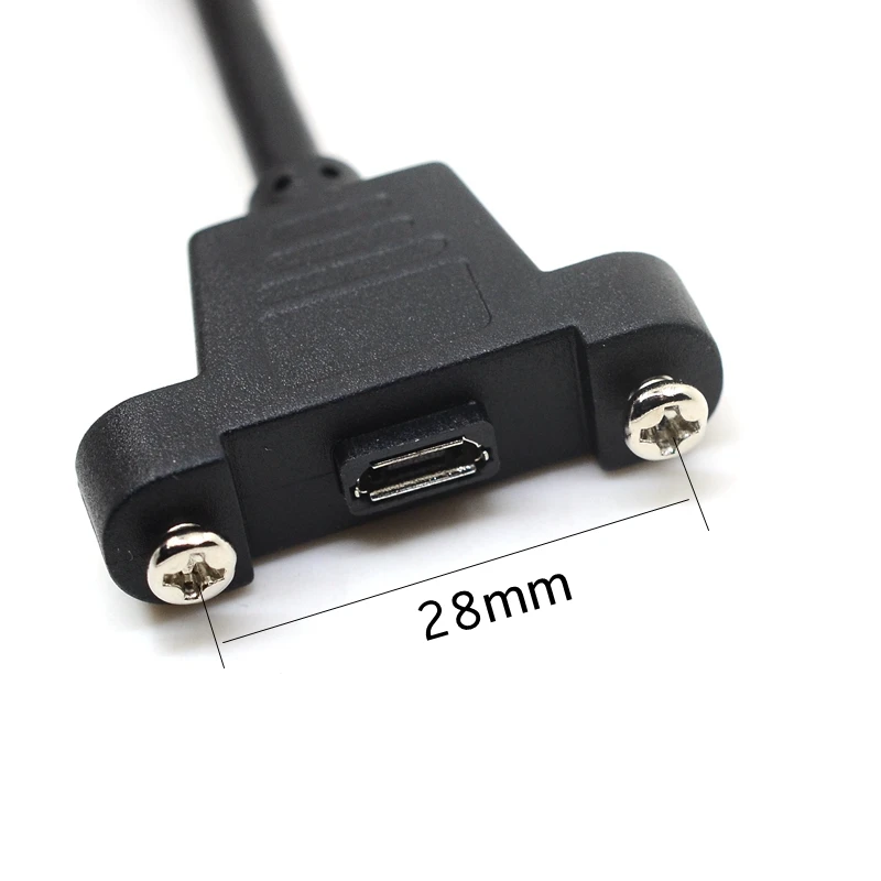 مايكرو-USB 5pin المصغّر USB USB 2.0 الذكور موصل إلى المصغّر USB 2.0 أنثى تمديد كابل 30 سنتيمتر 50 سنتيمتر مع مسامير لوحة جبل حفرة