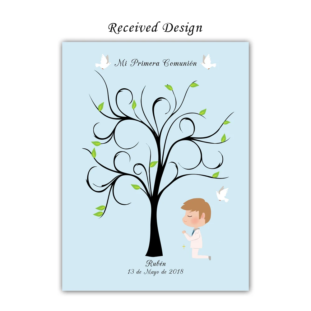 Boy-Praying-Under-The-Tree-Free-Custom-Name-Date-Canvas-Fingerprint-Guestbook-For-Mi-Primera-Comunion (1)