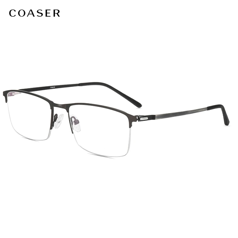 

Square Titanium Alloy Glasses frames Oversize Wide spectacle frame men vintage Eyeglasses myopia Optical Frame Screwless Eyewear