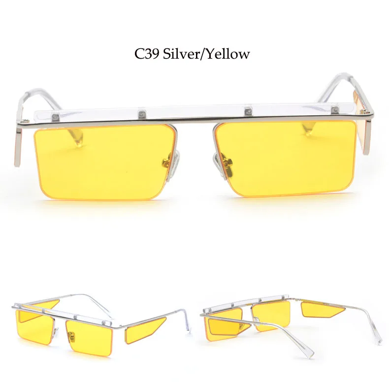 80 квадратных оправ тонированные черные солнцезащитные очки металлические ретро оттенки для женщин известный бренд женские очки знаменитостей rihana UV